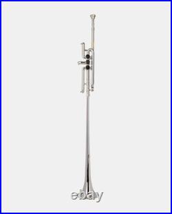 Queenbrass Flag Trumpet Silver Free-hard Case+mouthpiece