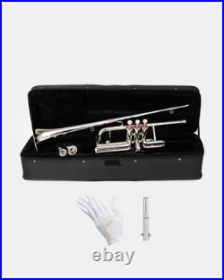 Queenbrass Flag Trumpet Silver Free-hard Case+mouthpiece