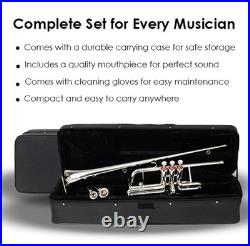 Queenbrass Flag Trumpet Silver Free-hard Case+mouthpiece