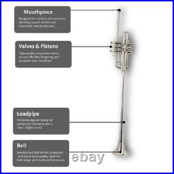 Queenbrass Flag Trumpet Silver Free-hard Case+mouthpiece