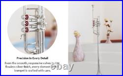 Queenbrass Flag Trumpet Silver Free-hard Case+mouthpiece