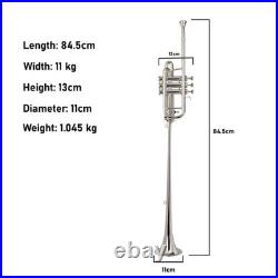 Queenbrass Flag Trumpet Silver Free-hard Case+mouthpiece