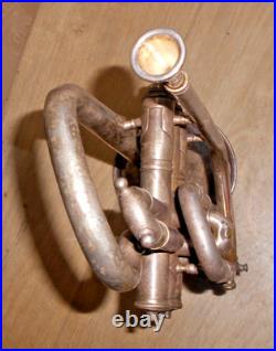 RARE c1910 ANTIQUE CARL FISCHER INSTANTAR ENGRAVED CORNET