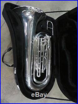 RS Berkeley Silver Marching BBb Tuba with Roller Case, Ready to Play