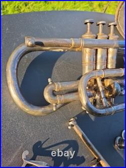 Rare Imperial Harley Royce Makers Toronto Cornet Silver Plated Antique #699