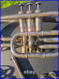 Rare Imperial Harley Royce Makers Toronto Cornet Silver Plated Antique #699