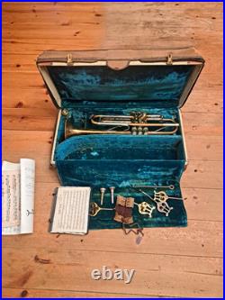Rare Vintage 1950 Holton Stratodyne Model 49 Trumpet Kit Elkhorn WIS SN 206675