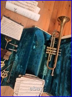 Rare Vintage 1950 Holton Stratodyne Model 49 Trumpet Kit Elkhorn WIS SN 206675