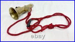 Rare antique 19th century German engraved brass silver signal horn trumpet