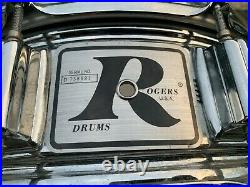 Rogers 70s Vintage Big R USA Dynasonic COB Brass 14 X 5 Snare Drum