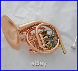 Rose Brass Piccolo MiNi French Horn Bb New Engraving Bell Pocket horn With Case