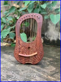 Rosewood Sparrow 10 String Lyre Harp Handmade Wooden Instrument with Bag