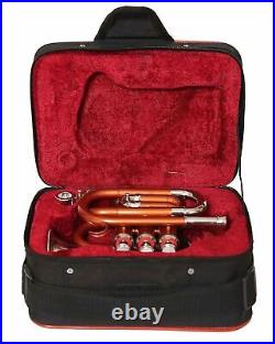 SALE! MINI POCKET New ORANGE NICKEL Finish Bb Pocket Trumpet