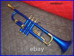 SUMMER SALE Trumpet Brand New BLUE AND BRASS COLOUR Bb Flat Free Case+Mouthpiece SUMMER SALE Trumpet Brand New BLUE AND BRASS COLOUR Bb Flat Free Case+Mouthpiece