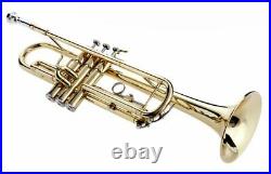 SUPERB DEAL BRASS PLATED Bb Flat Trumpet Free Hard Case +Mouthpiece