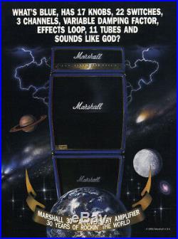 SUPER RARE! 1992 MARSHALL 30th ANNIVERSARY 6100LE BLUE BRASS 100W HD + 4X12 CAB