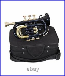 Sai Musical Bb POCKET TRUMPET BB Pitch Brass Musical Instrument In BLACK MUSI