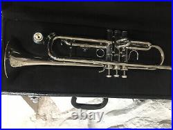 Schill German Trumpet Model # BR3147 Silver Color With Case
