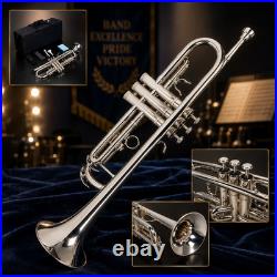 School Band Student Professional Concert Brass Student Bb Trumpet Silver