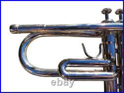 Silver Student Hopson Bb Trumpet with Trumpet Valve Oil Mouthpiece and Case