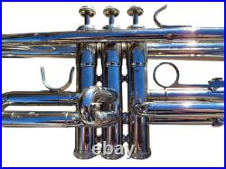 Silver Student Hopson Bb Trumpet with Trumpet Valve Oil Mouthpiece and Case