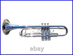 Silver Student Hopson Bb Trumpet with Trumpet Valve Oil Mouthpiece and Case