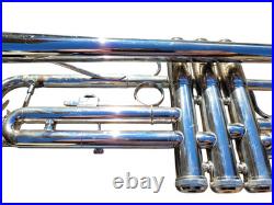 Silver Student Hopson Bb Trumpet with Trumpet Valve Oil Mouthpiece and Case