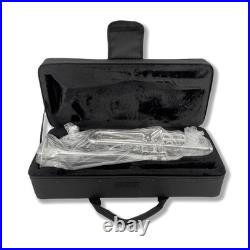 Silvery Brass Trumpet with Hard Case & Accessories for Orchestra
