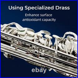 Sliver Alto Saxophone Eb Alto Sax Brass Instrument Kit with Case Accessories NEW