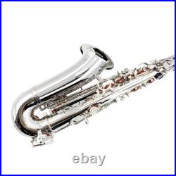 Sliver Alto Saxophone Eb Alto Sax Brass Instrument Kit with Case Accessories NEW