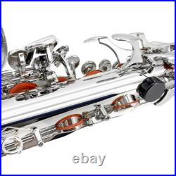 Sliver Alto Saxophone Eb Alto Sax Brass Instrument Kit with Case Accessories NEW