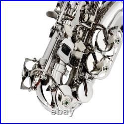 Sliver Alto Saxophone Eb Alto Sax Brass Instrument Kit with Case Accessories NEW