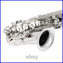 Sliver Alto Saxophone Eb Alto Sax Brass Instrument Kit with Case Accessories NEW