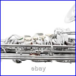 Sliver Alto Saxophone Eb Alto Sax Brass Instrument Kit with Case Accessories NEW