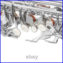 Sliver Alto Saxophone Eb Alto Sax Brass Instrument Kit with Case Accessories NEW