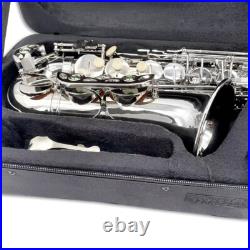 Sliver Alto Saxophone Eb Alto Sax Brass Instrument Kit with Case Accessories NEW
