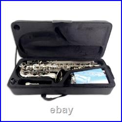 Sliver Alto Saxophone Eb Alto Sax Brass Instrument Kit with Case Accessories NEW