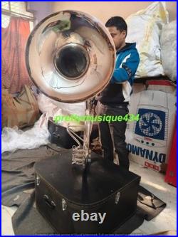 Sousaphone 22 Bell Size Of Pure Brass Metal In Chrome+ Case Box & Free Shipping