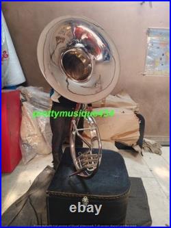 Sousaphone 22 Bell Size Of Pure Brass Metal In Chrome+ Case Box & Free Shipping