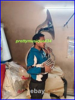 Sousaphone 22 Bell Size Of Pure Brass Metal In Chrome+ Case Box & Free Shipping