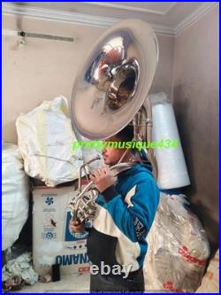 Sousaphone 22 Bell Size Of Pure Brass Metal In Chrome+ Case Box & Free Shipping