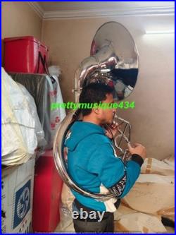 Sousaphone 22 Bell Size Of Pure Brass Metal In Chrome+ Case Box & Free Shipping