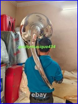 Sousaphone 22 Bell Size Of Pure Brass Metal In Chrome+ Case Box & Free Shipping