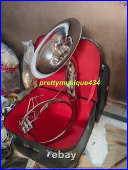 Sousaphone 22 Bell Size Of Pure Brass Metal In Chrome+ Case Box & Free Shipping