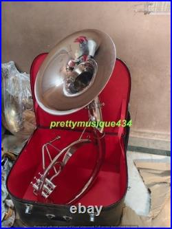 Sousaphone 22 Bell Size Of Pure Brass Metal In Chrome+ Case Box & Free Shipping