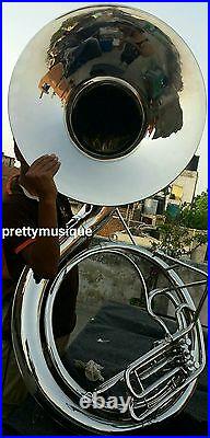 Sousaphone Big 25 Bell Of Pure Brass In Chrome + Mouthpc + Case + Free Shipping
