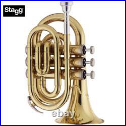 Stagg WS-TR245S Key of Bb Brass Lacquer Pocket Trumpet with Soft Case