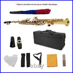 Straight Bb Soprano Saxophone Brass Lacquered Gold Woodwind Instrument With