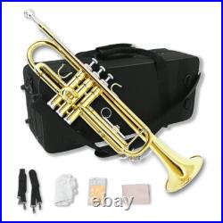 Student trumpet for beginners Bb brass trumpet instruments with carrying case
