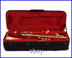 Superiour Quality Red Colored Bb Pitch Trumpet +free Case+mouthpiece+fast Ship